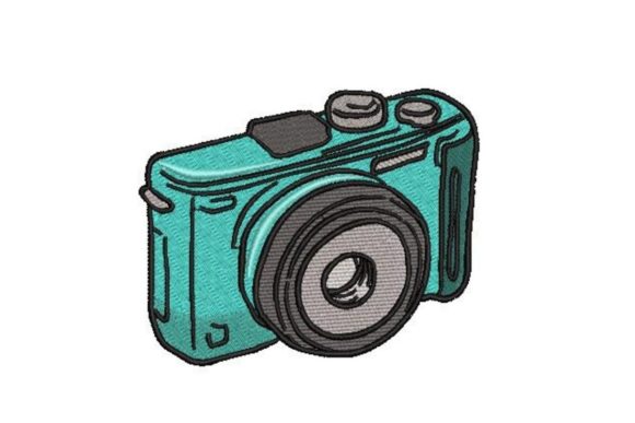 A Hand Drawn Camera Embroidery Design for Photographers
