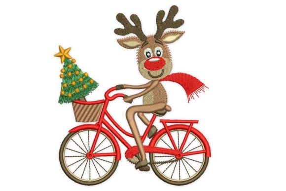 Christmas Deer on Bike Embroidery: A Designer's Review