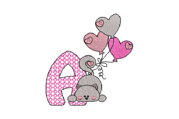 Letter A Cute Cat Embroidery Design Review