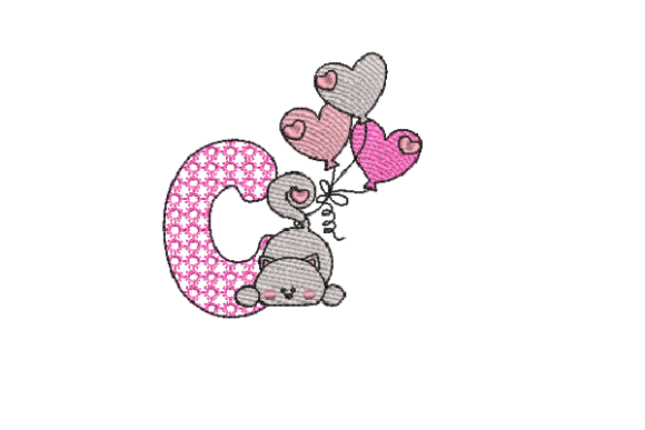 Letter C Cat Sketch Embroidery Review