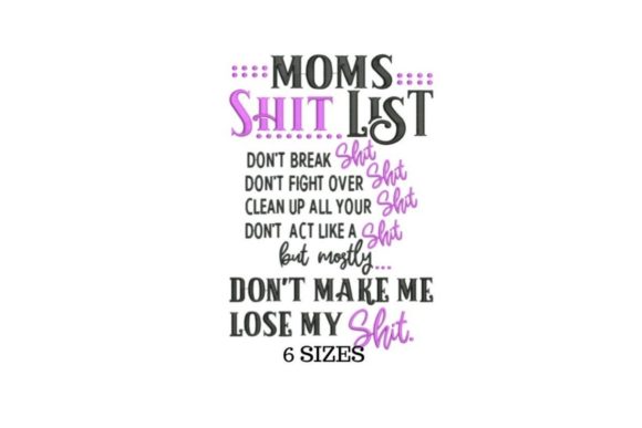 Mom's Shit List Embroidery Review