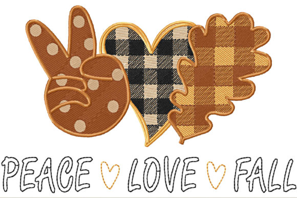 Peace Love Fall Plaid Heart
