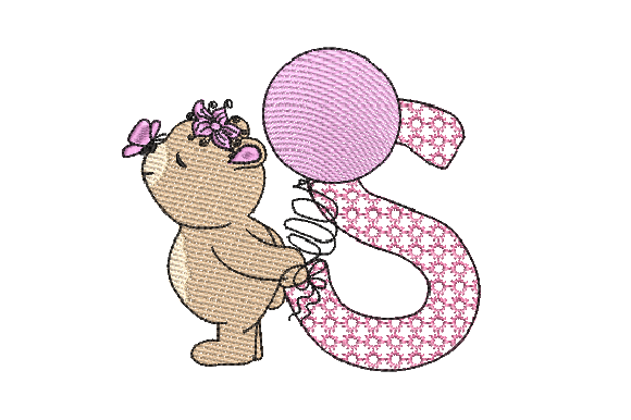 Testing the S Girl Teddy Embroidery Design for Personalized Gifts